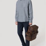 Camisa Lino Orgánico Hombre Claslinen Gris Rockford