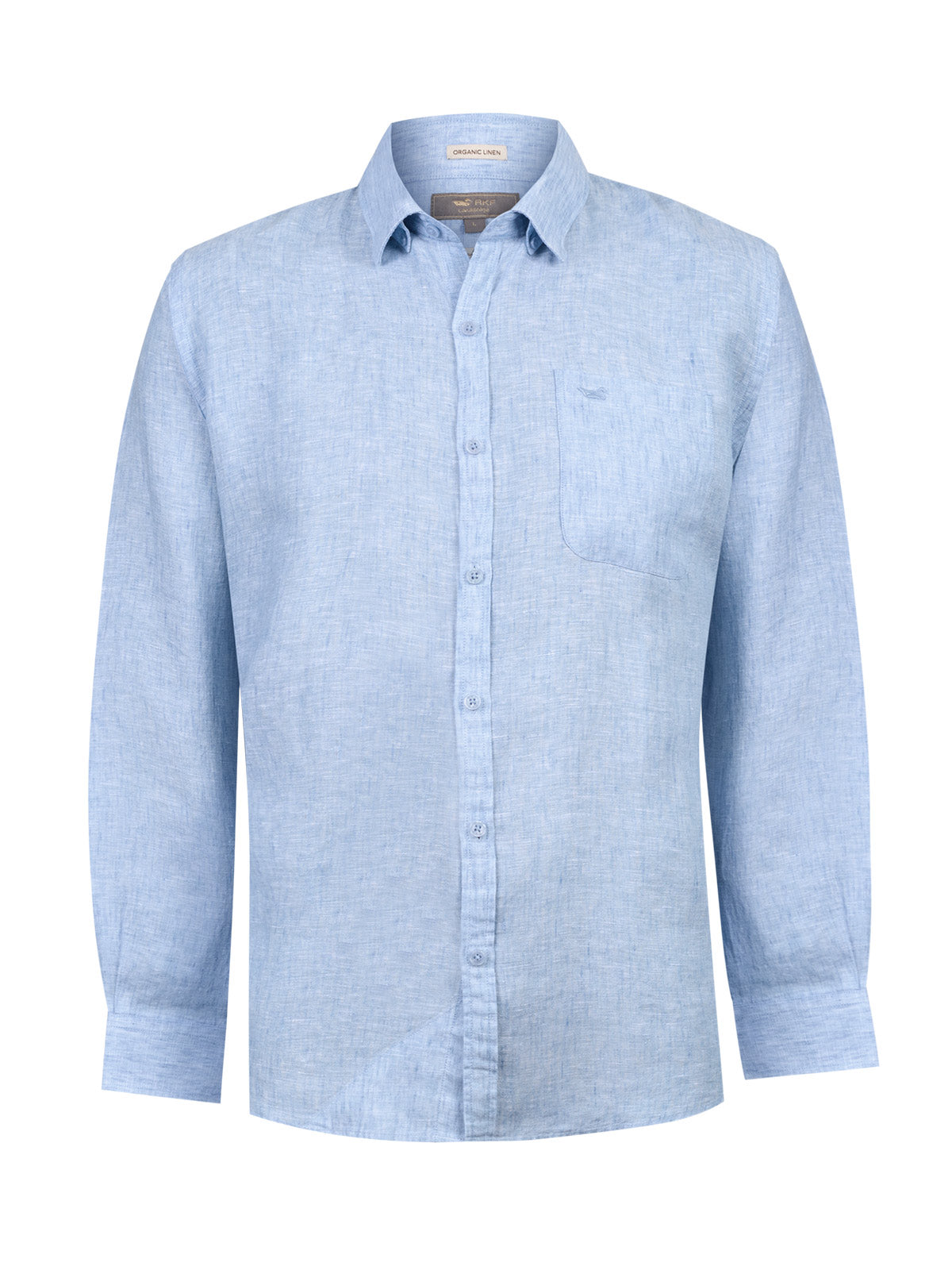 Camisa Lino Orgánico Hombre Claslinen Celeste Rockford