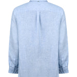 Camisa Lino Orgánico Hombre Claslinen Celeste Rockford