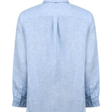 Camisa Lino Orgánico Hombre Claslinen Celeste Rockford