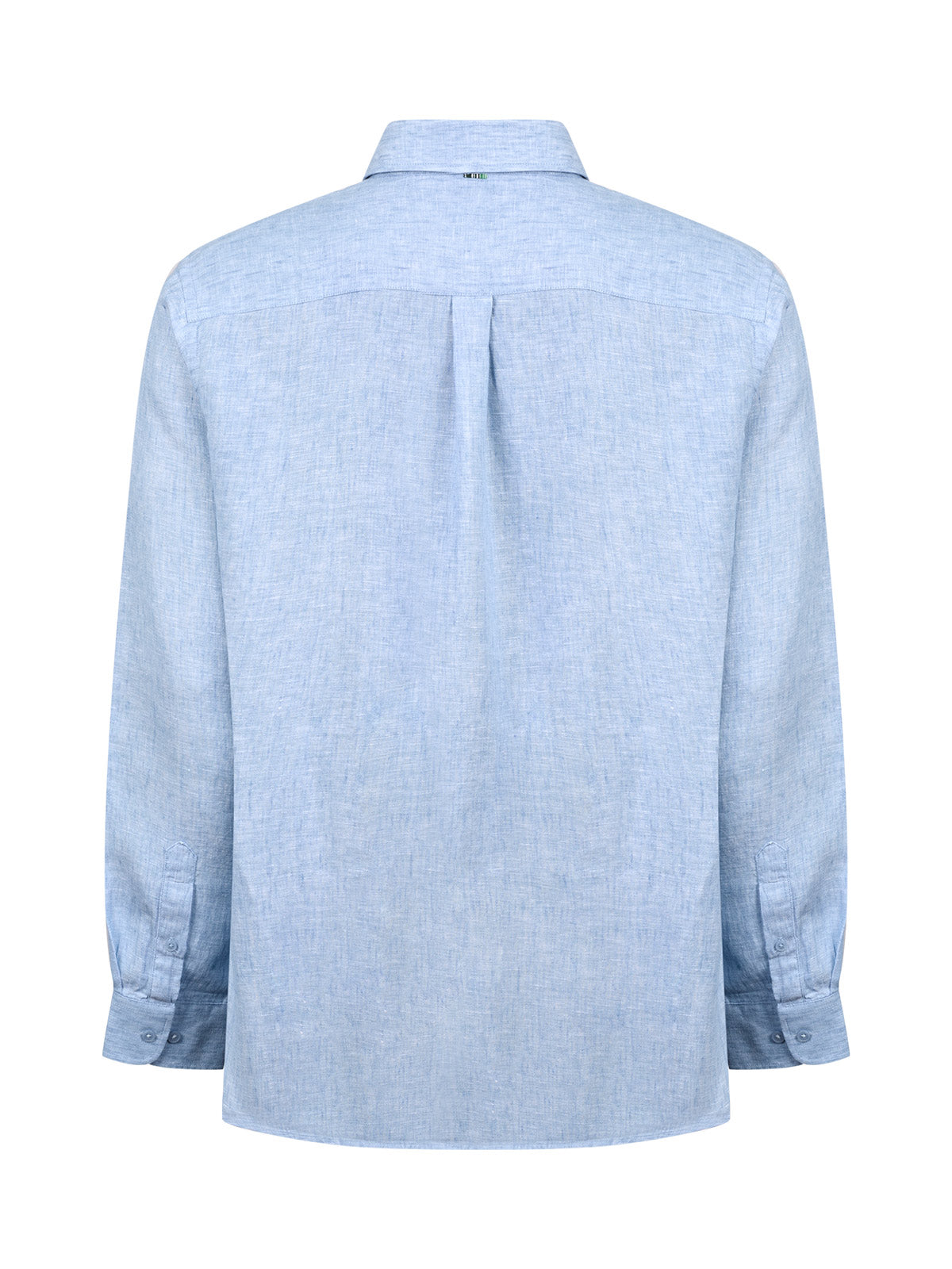 Camisa Lino Orgánico Hombre Claslinen Celeste Rockford