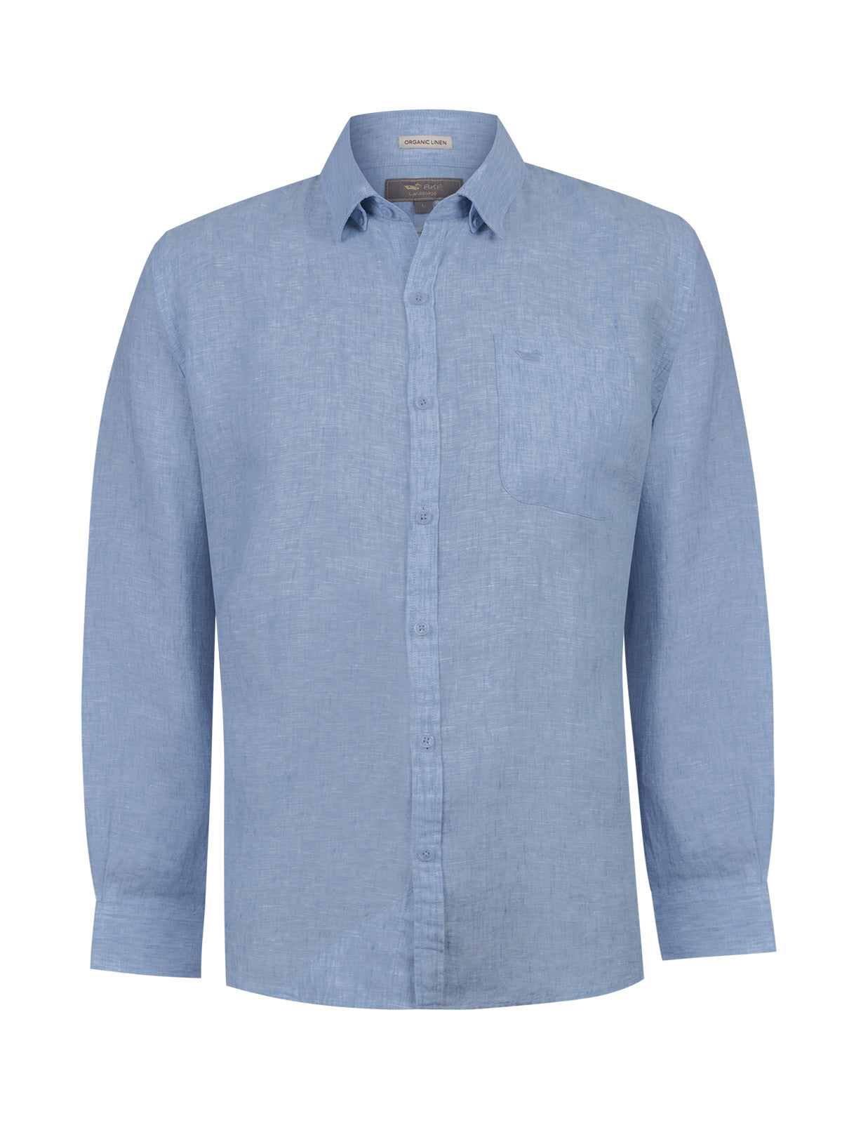 Camisa Lino Orgánico Hombre Claslinen Azul Rockford