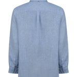 Camisa Lino Orgánico Hombre Claslinen Azul Rockford