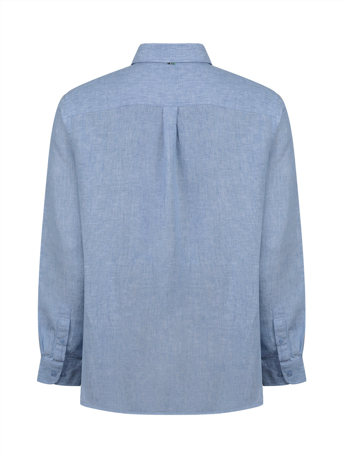 Camisa Lino Orgánico Hombre Claslinen Azul Rockford