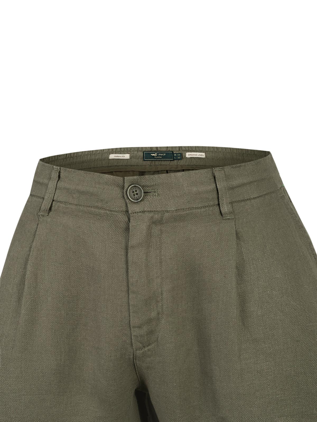 Pantalón Lino Orgánico Hombre Capri Verde Rockford