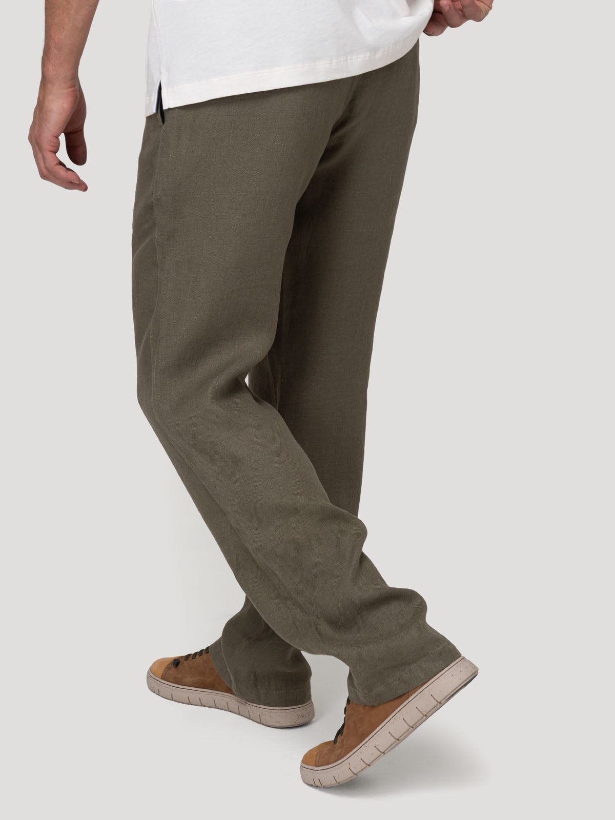 Pantalón Lino Orgánico Hombre Capri Verde Rockford
