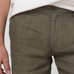 Pantalón Lino Orgánico Hombre Capri Verde Rockford
