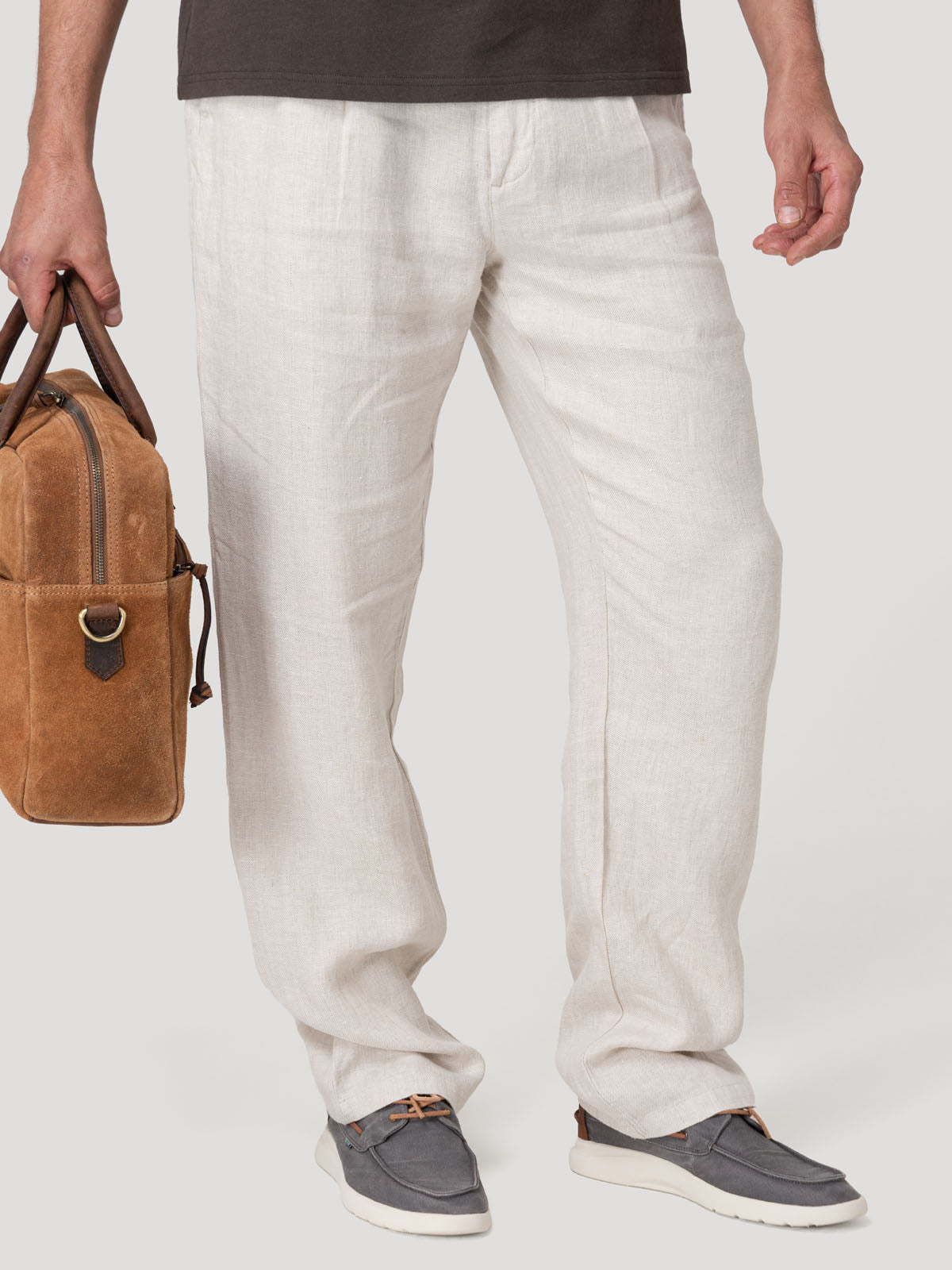 Pantalón Lino Orgánico Hombre Capri Beige Rockford