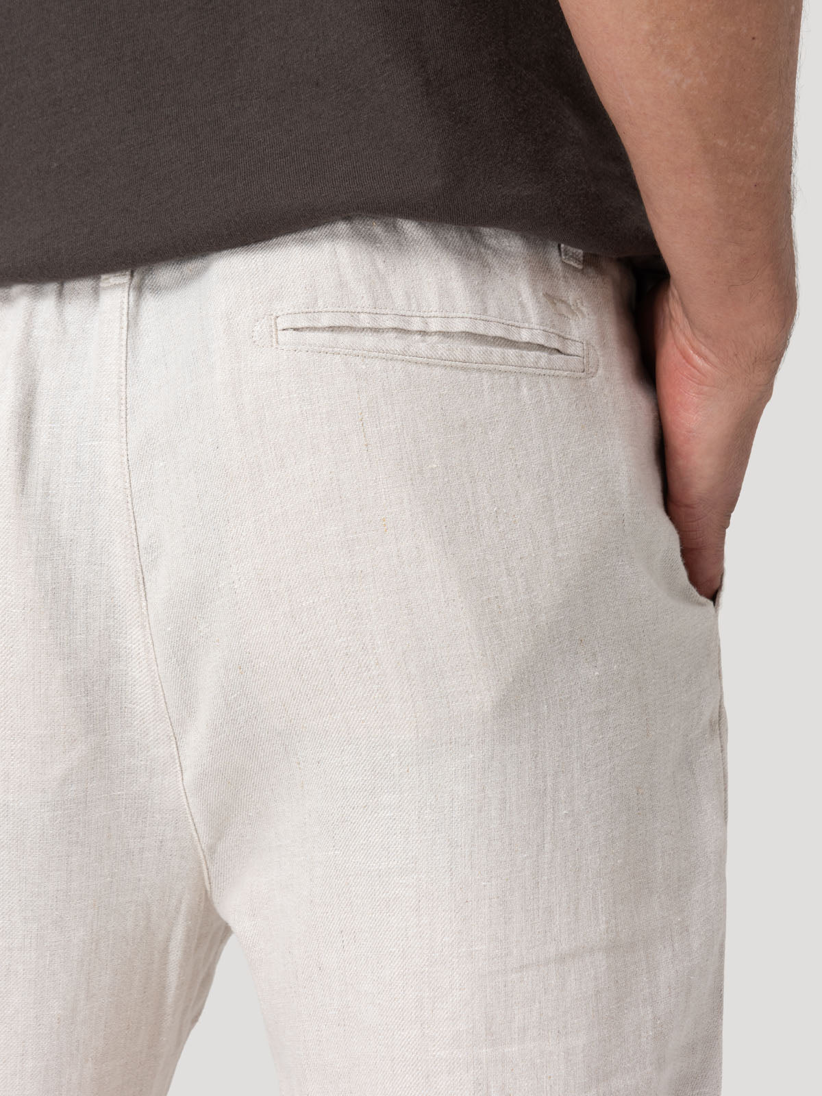 Pantalón Lino Orgánico Hombre Capri Beige Rockford