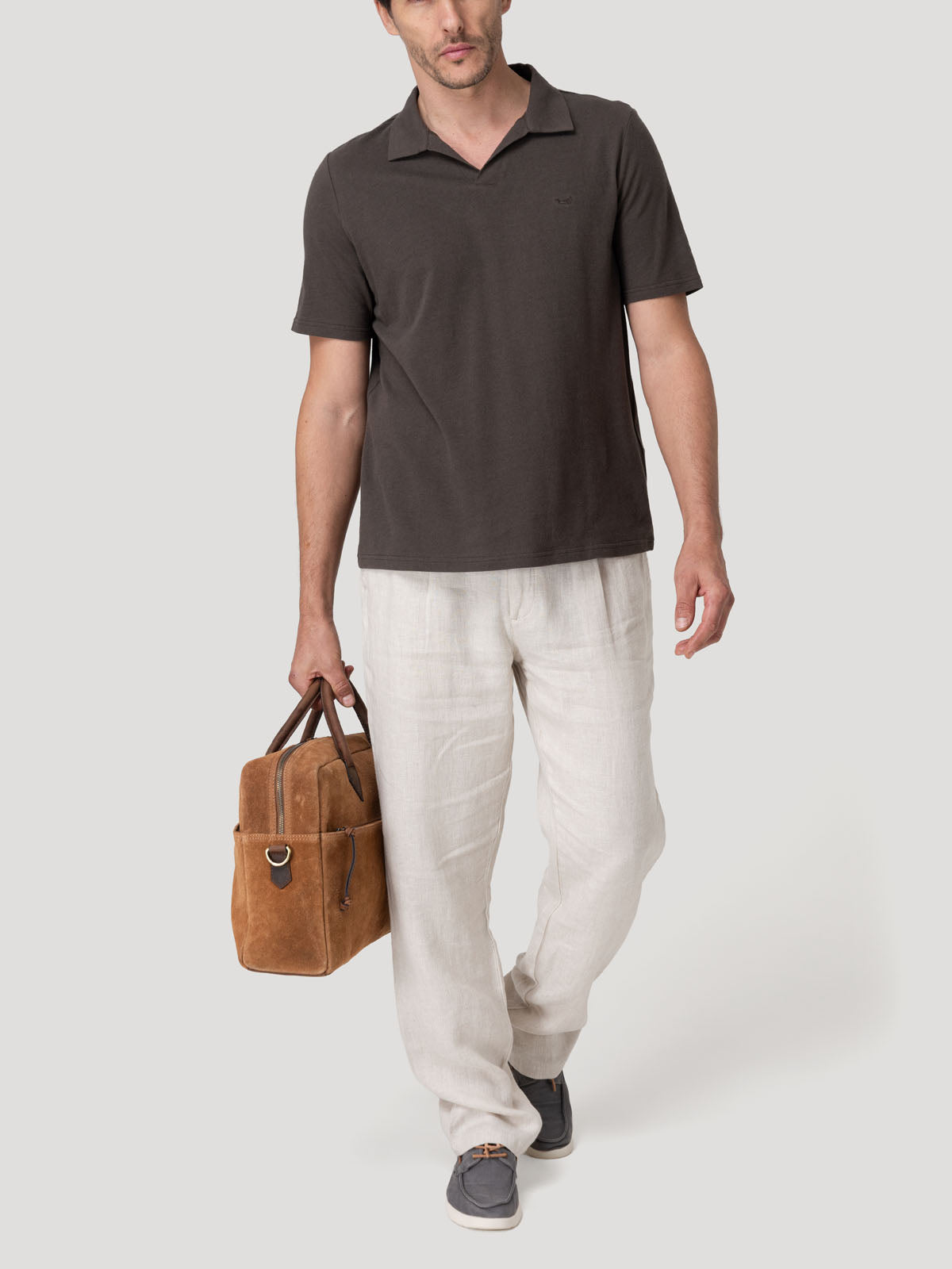 Pantalón Lino Orgánico Hombre Capri Beige Rockford
