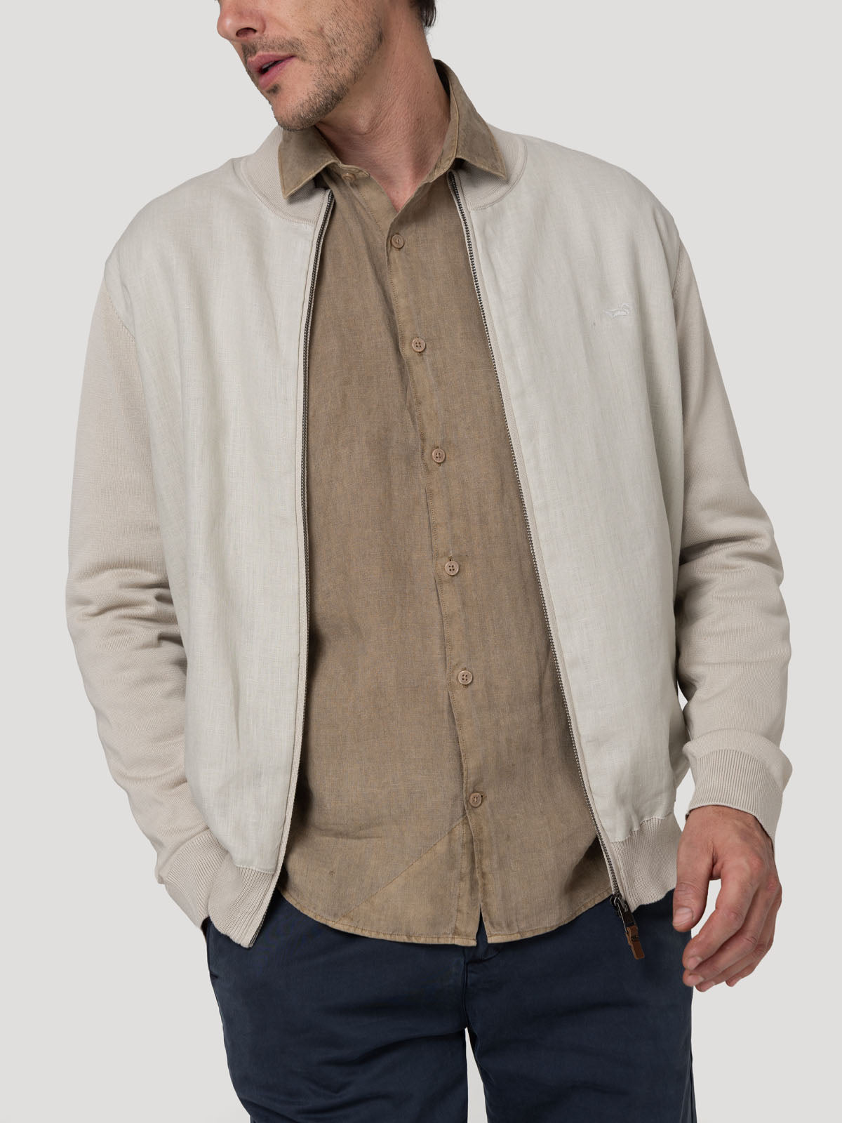 Chaqueta Lino Orgánico Hombre Velin Beige Rockford