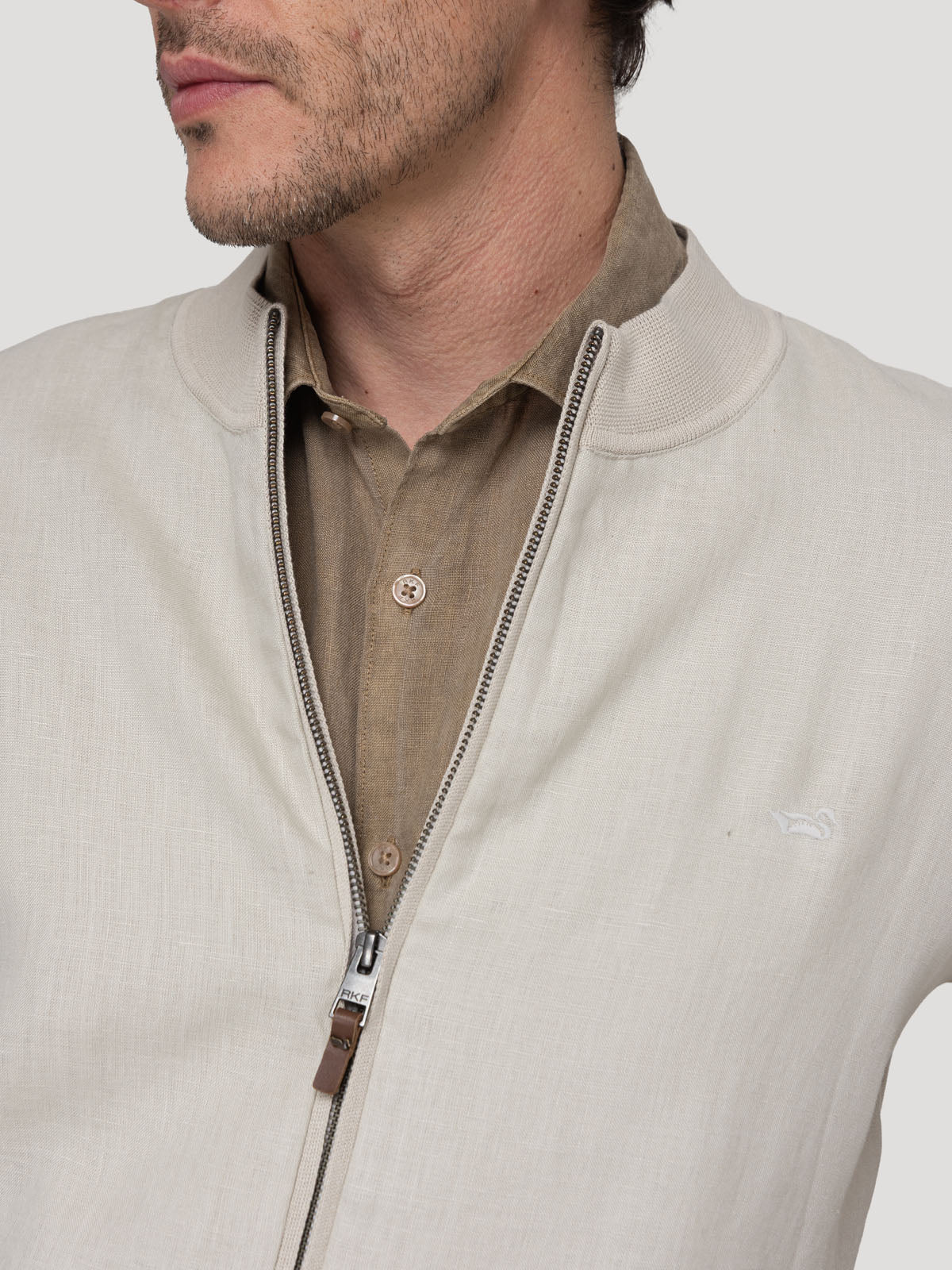Chaqueta Lino Orgánico Hombre Velin Beige Rockford