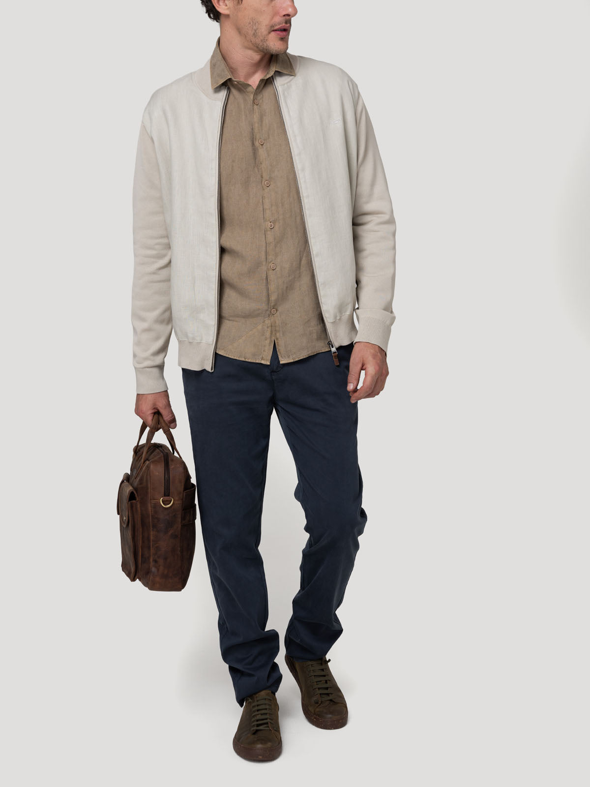 Chaqueta Lino Orgánico Hombre Velin Beige Rockford