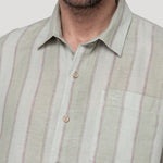 Camisa Lino Orgánico Hombre Duna Café Rockford