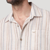 Camisa Lino Orgánico Hombre Duna Beige Rockford
