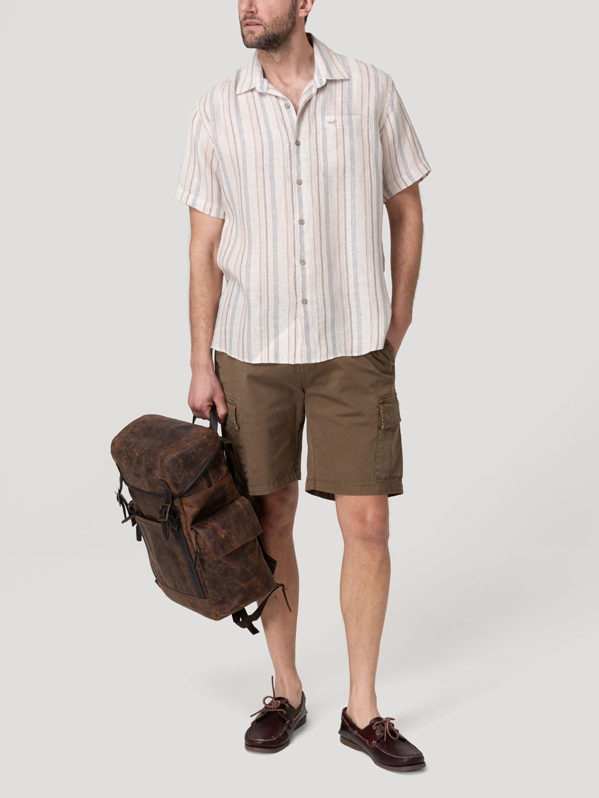 Camisa Lino Orgánico Hombre Duna Beige Rockford