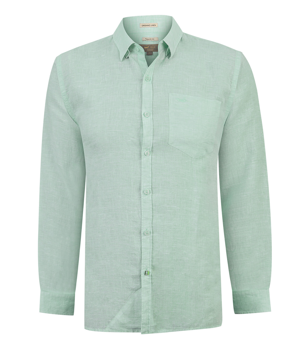 Camisa Lino Orgánico Hombre Linentext Verde Rockford