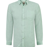 Camisa Lino Orgánico Hombre Linentext Verde Rockford