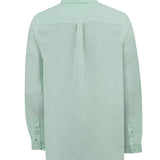 Camisa Lino Orgánico Hombre Linentext Verde Rockford