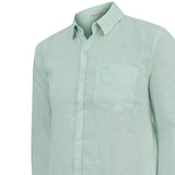 Camisa Lino Orgánico Hombre Linentext Verde Rockford