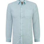 Camisa Lino Orgánico Hombre Linentext Celeste Rockford