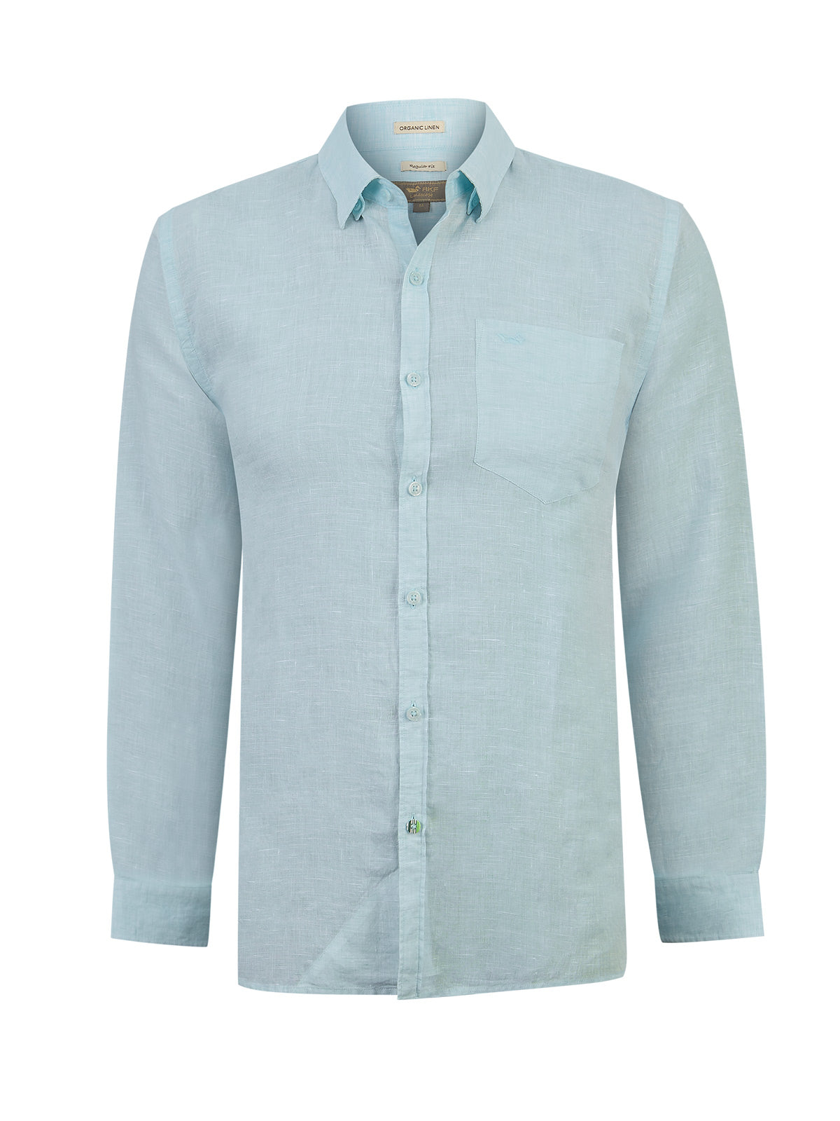 Camisa Lino Orgánico Hombre Linentext Celeste Rockford