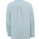 Camisa Lino Orgánico Hombre Linentext Celeste Rockford