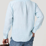 Camisa Lino Orgánico Hombre Linentext Celeste Rockford