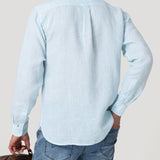 Camisa Lino Orgánico Hombre Linentext Celeste Rockford