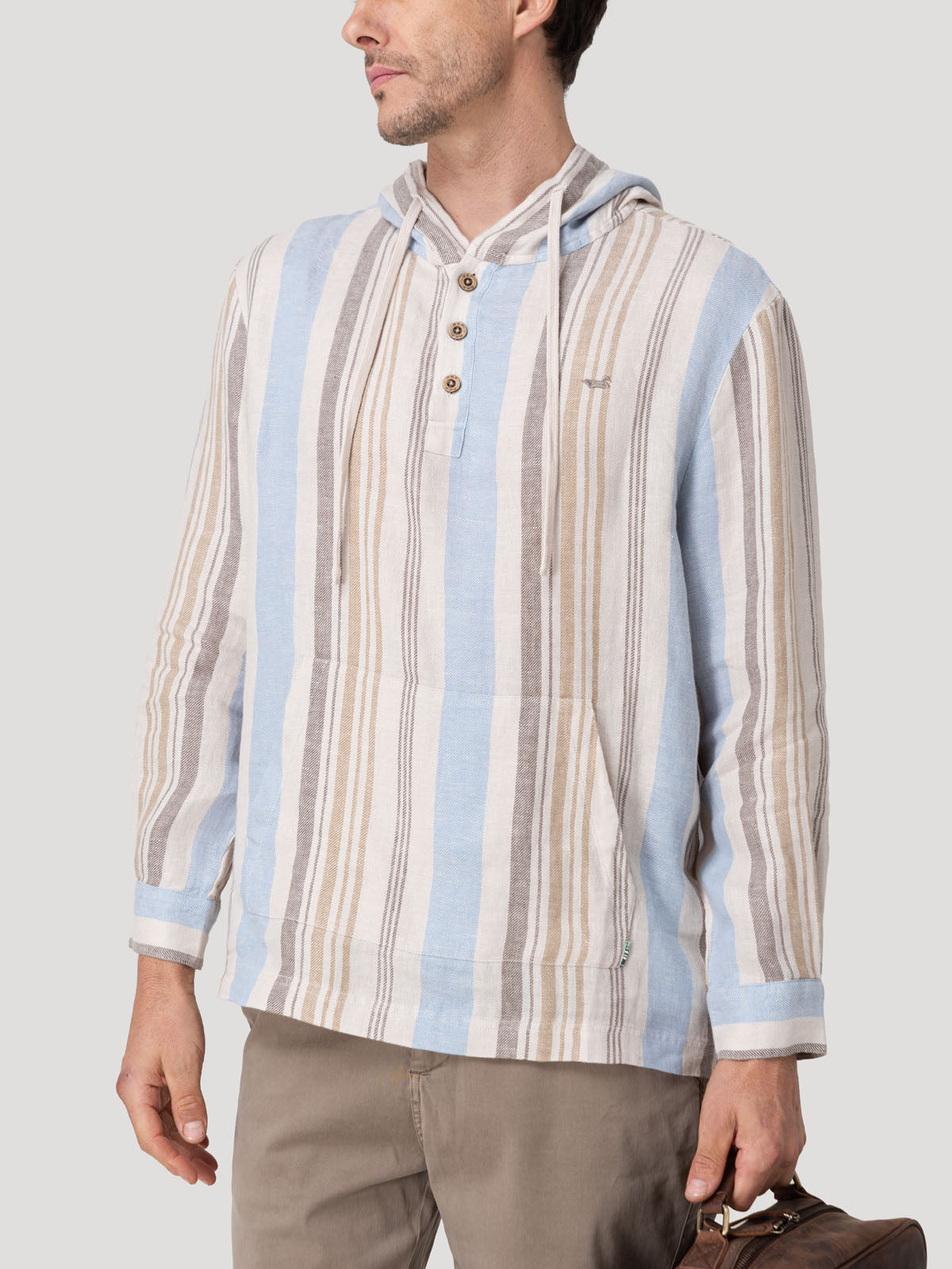 Polerón Lino Orgánico Hombre Linen Multicolor Rockford