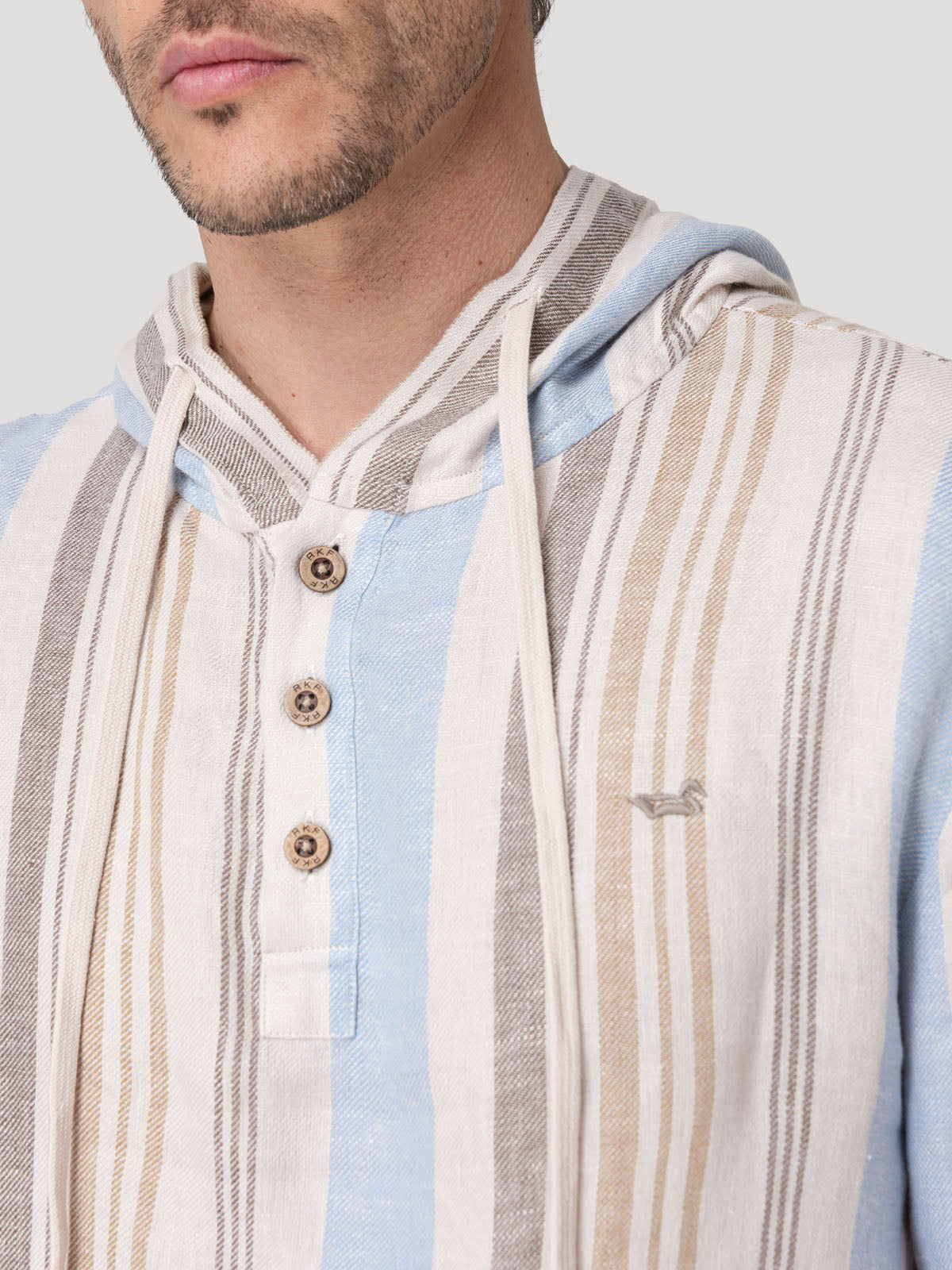 Polerón Lino Orgánico Hombre Linen Multicolor Rockford