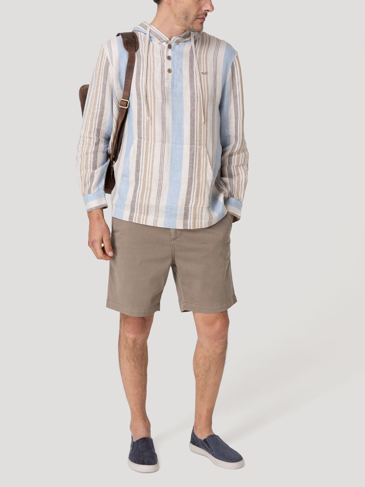 Polerón Lino Orgánico Hombre Linen Multicolor Rockford