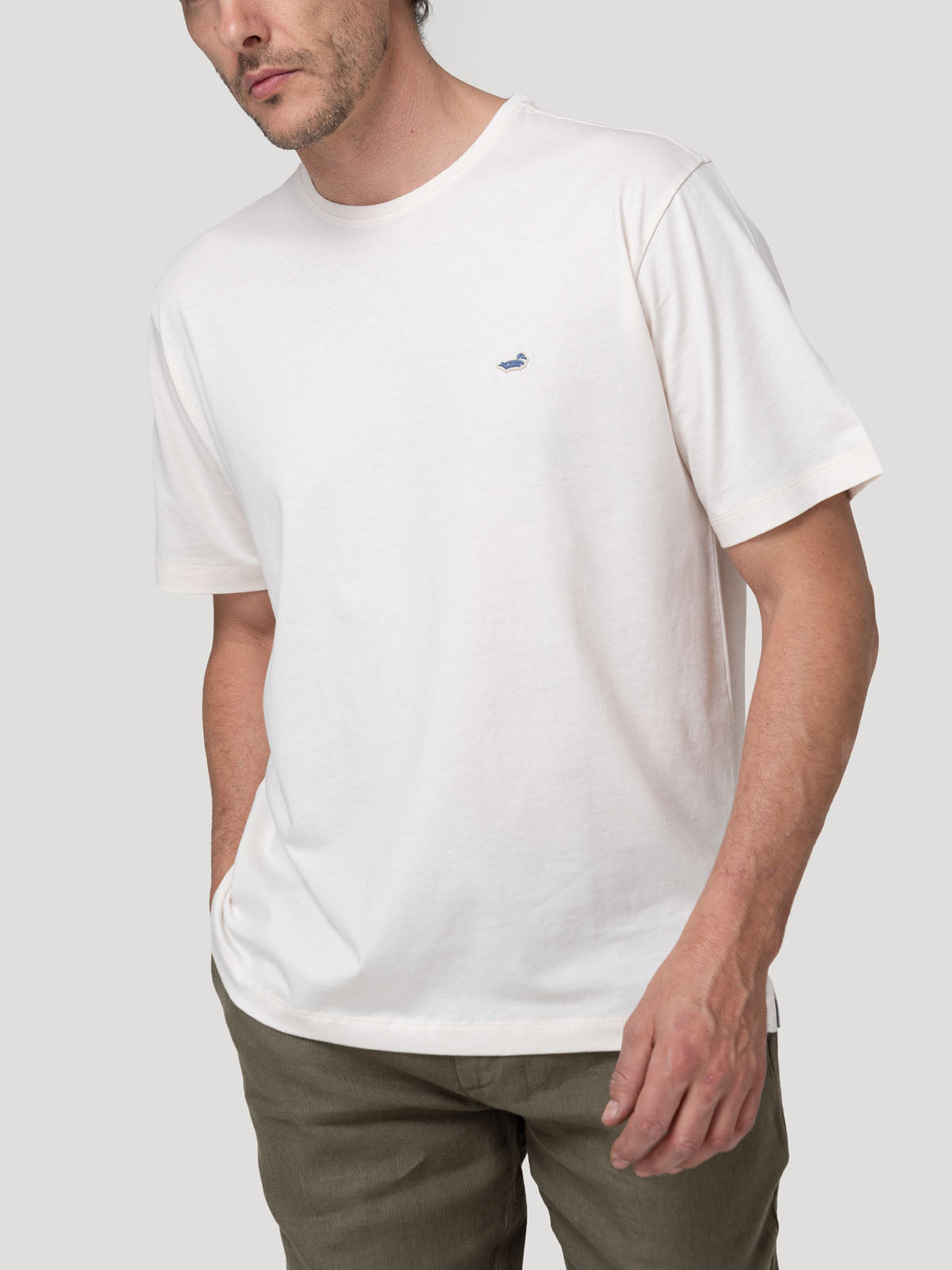 Polera Algodón Orgánico Hombre Basic Blanco Rockford