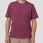 Polera Algodón Orgánico Hombre Basic Burdeo Rockford