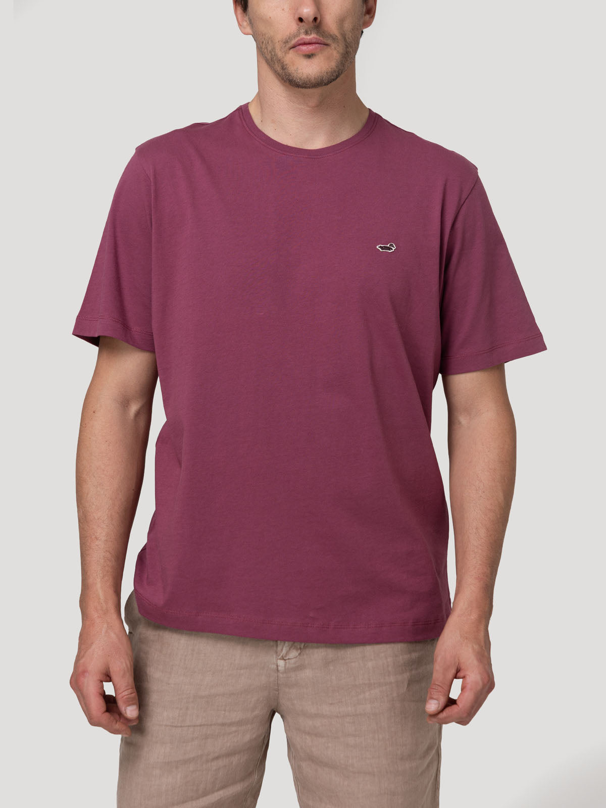 Polera Algodón Orgánico Hombre Basic Burdeo Rockford