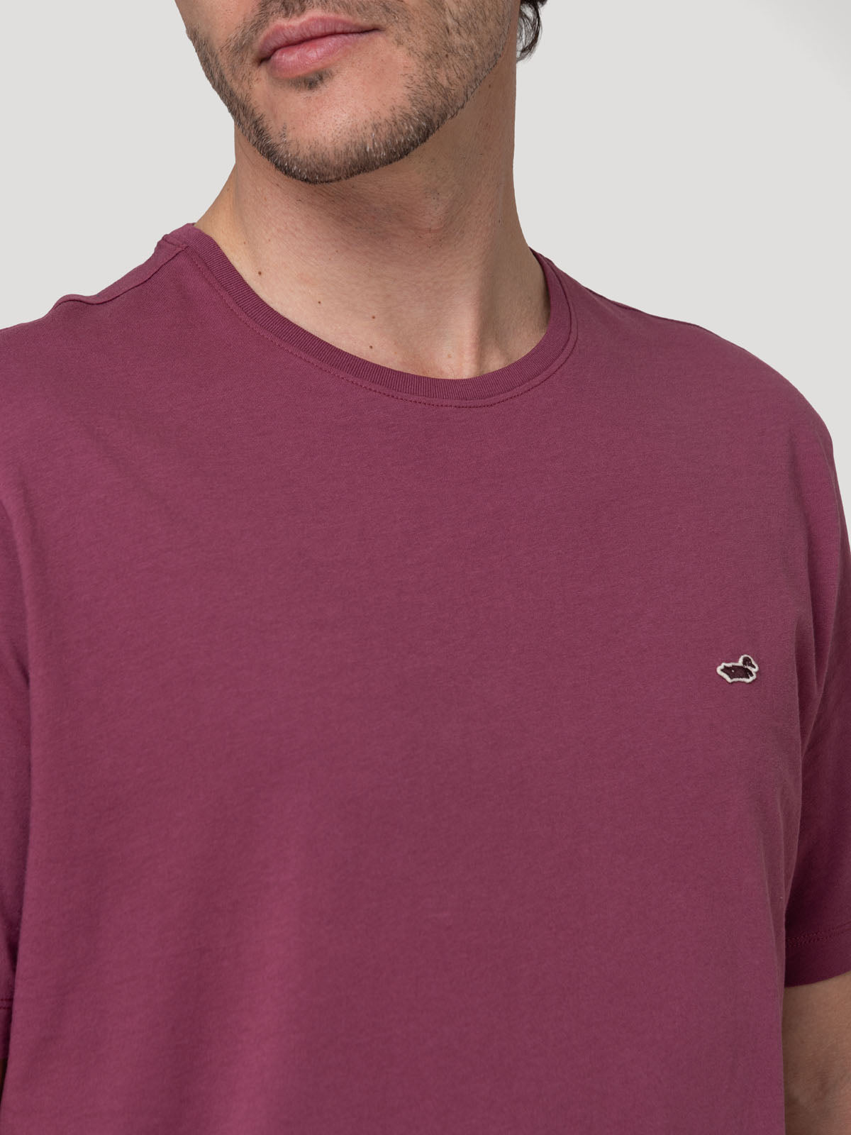 Polera Algodón Orgánico Hombre Basic Burdeo Rockford