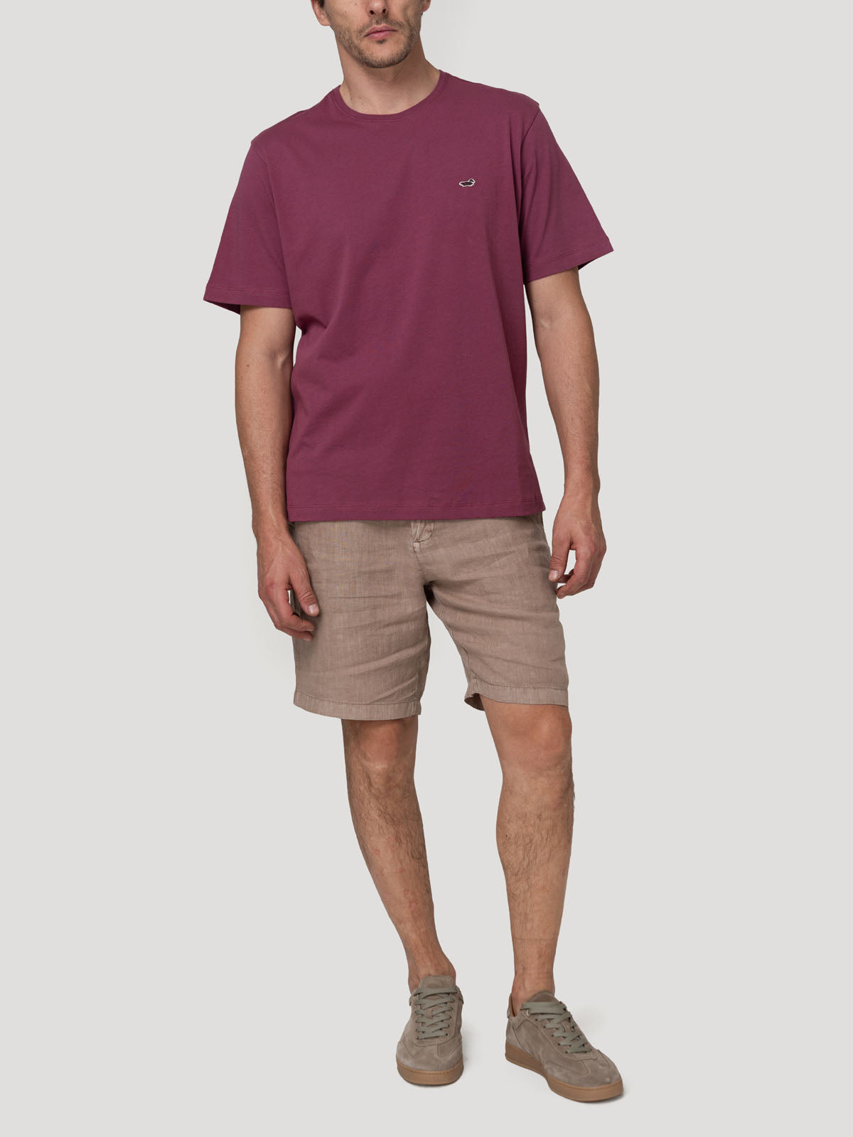 Polera Algodón Orgánico Hombre Basic Burdeo Rockford