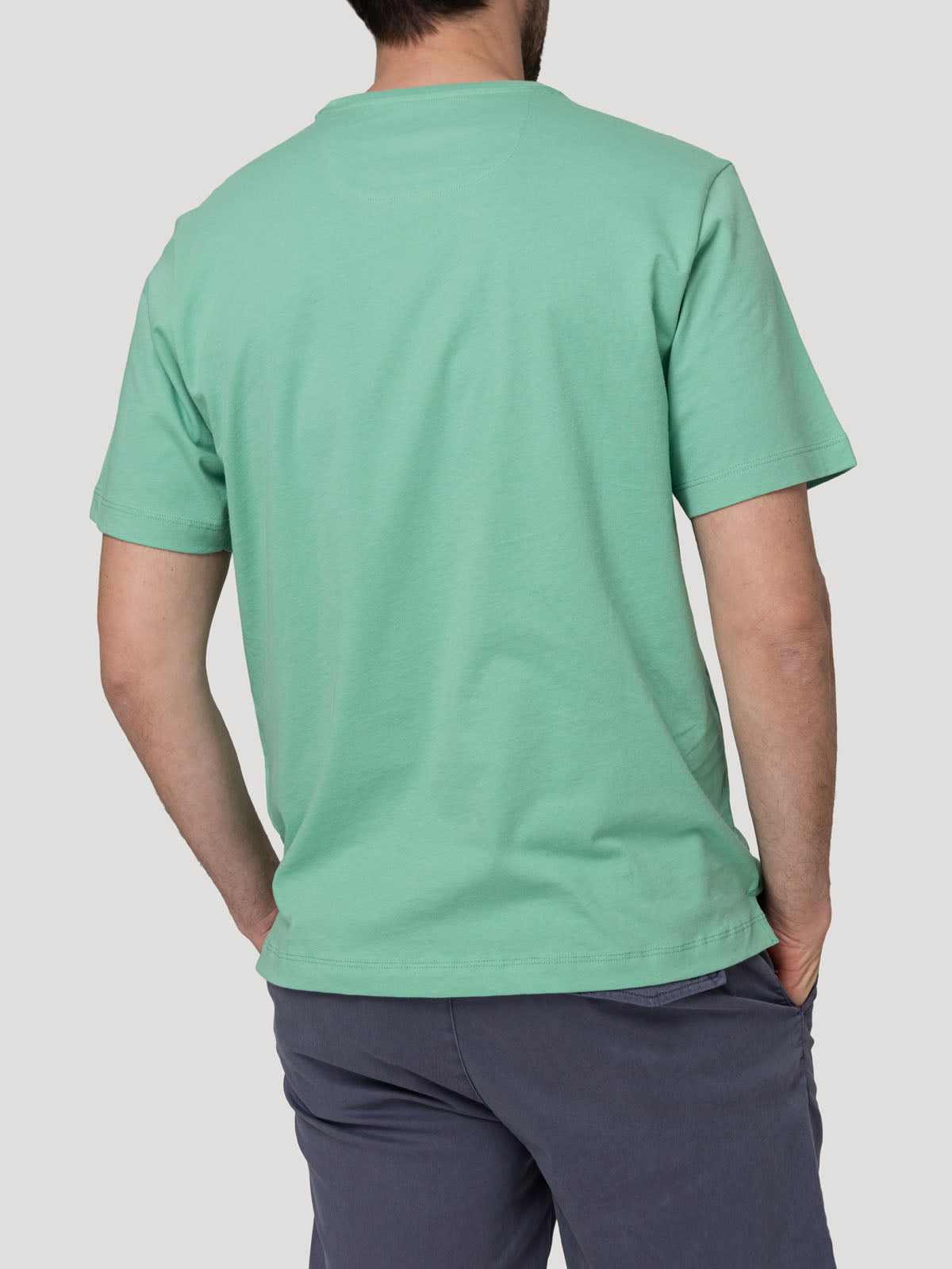 Polera Algodón Orgánico Hombre Basic Verde Rockford