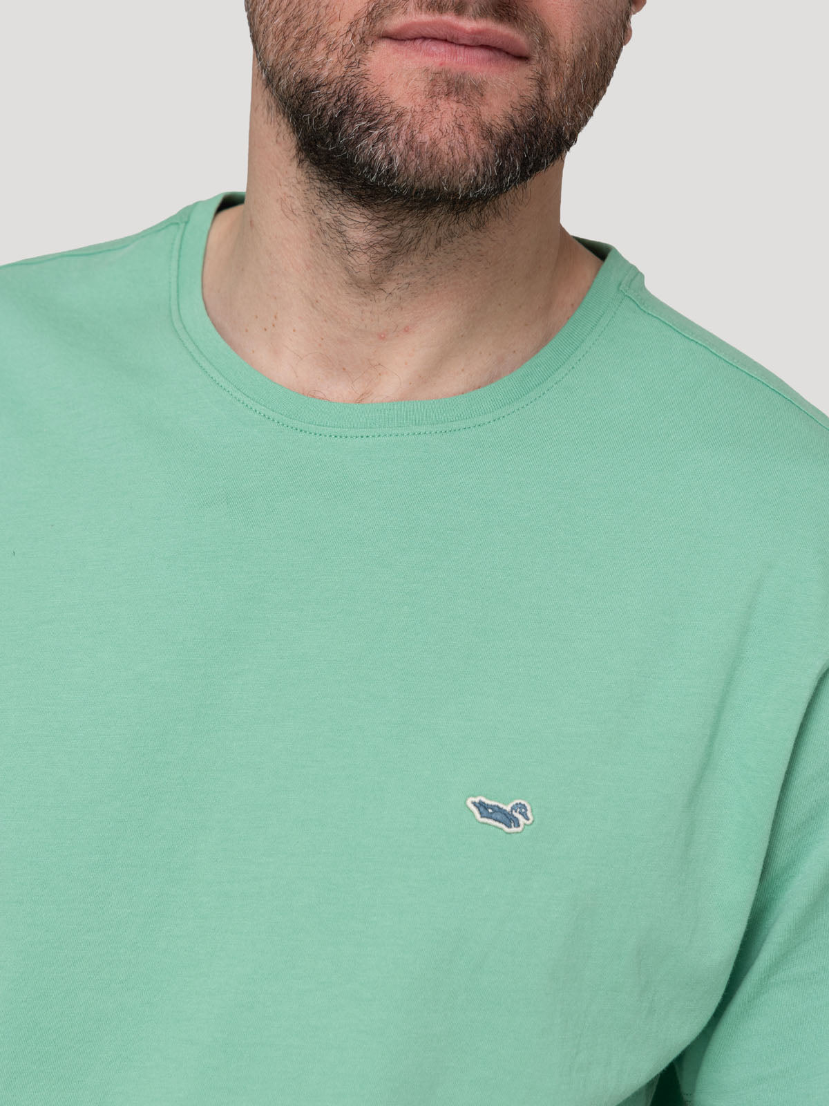 Polera Algodón Orgánico Hombre Basic Verde Rockford