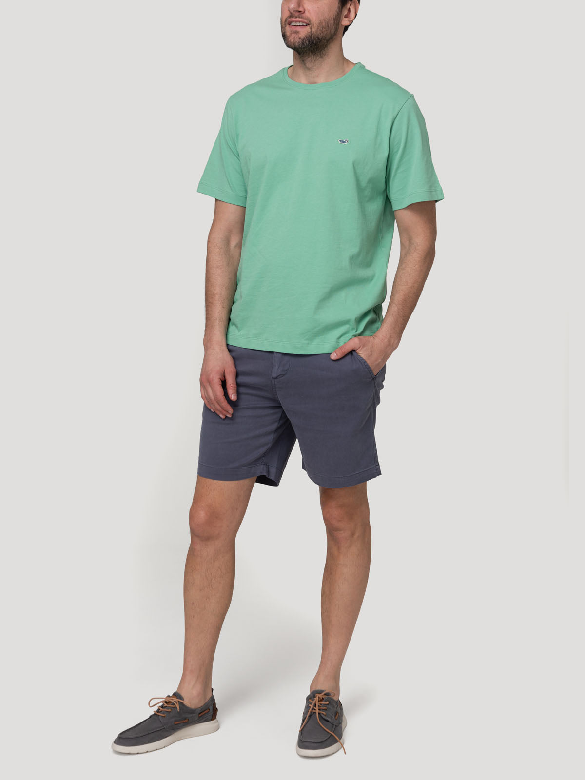 Polera Algodón Orgánico Hombre Basic Verde Rockford