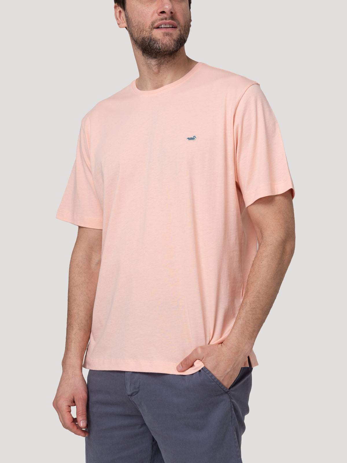 Polera Algodón Orgánico Hombre Basic Naranjo Rockford