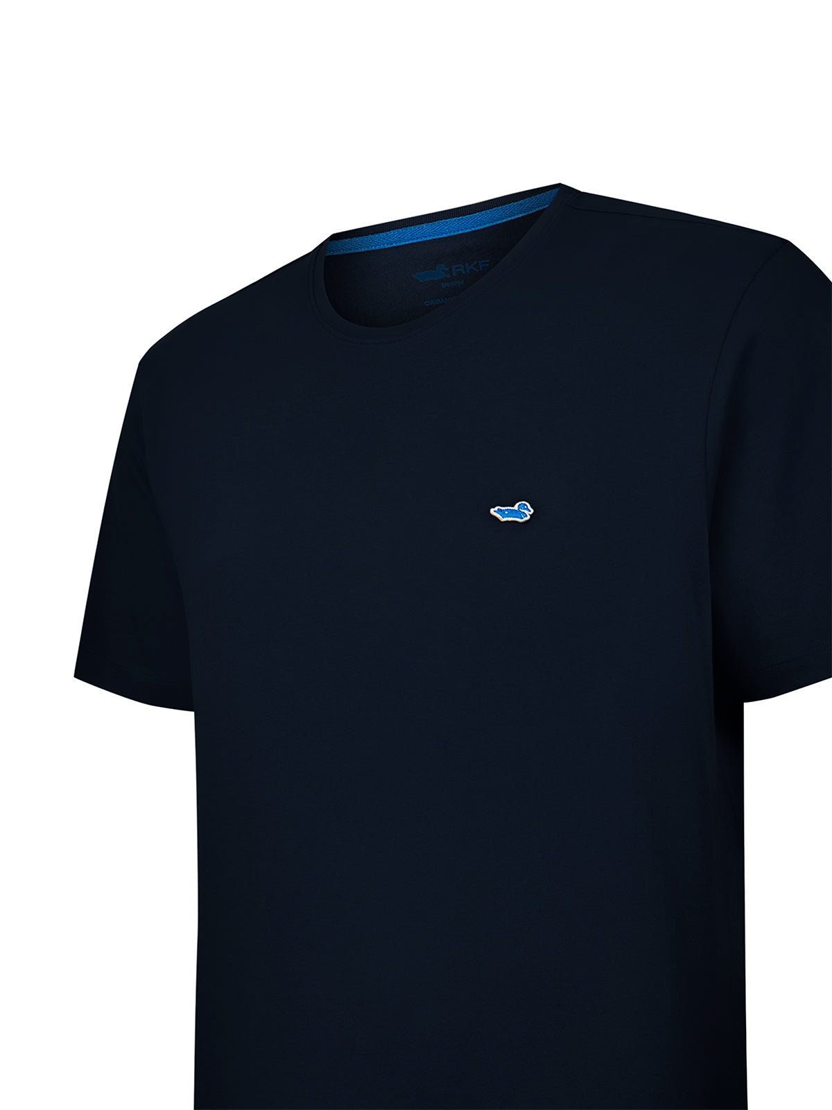 Polera Algodón Orgánico Hombre Basic Azul Rockford