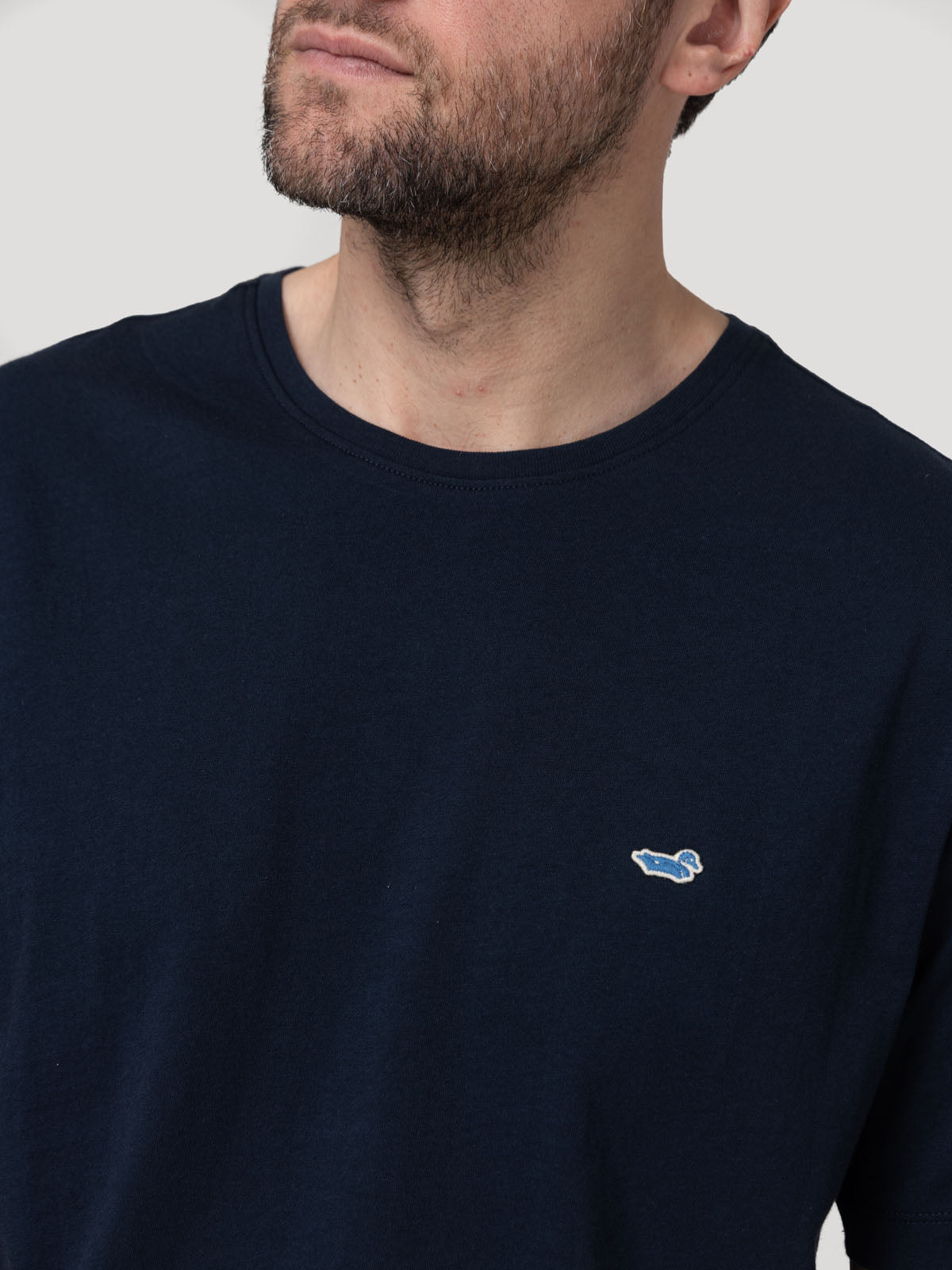 Polera Algodón Orgánico Hombre Basic Azul Rockford