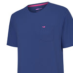 Polera Algodón Orgánico Hombre Basicpoc Azul Rockford
