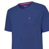 Polera Algodón Orgánico Hombre Basicpoc Azul Rockford