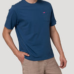 Polera Algodón Orgánico Hombre Basicpoc Azul Rockford