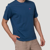 Polera Algodón Orgánico Hombre Basicpoc Azul Rockford