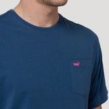 Polera Algodón Orgánico Hombre Basicpoc Azul Rockford