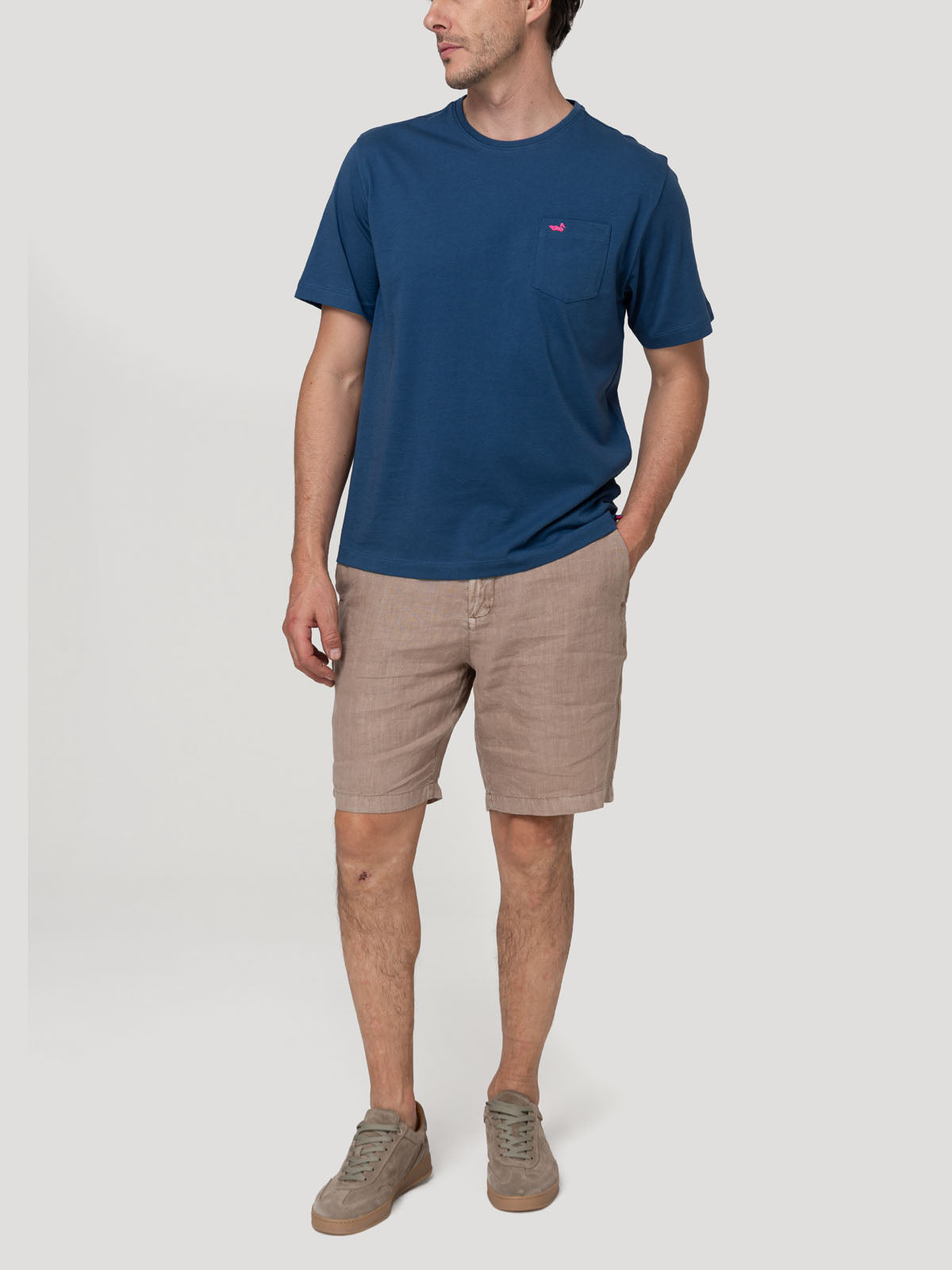 Polera Algodón Orgánico Hombre Basicpoc Azul Rockford
