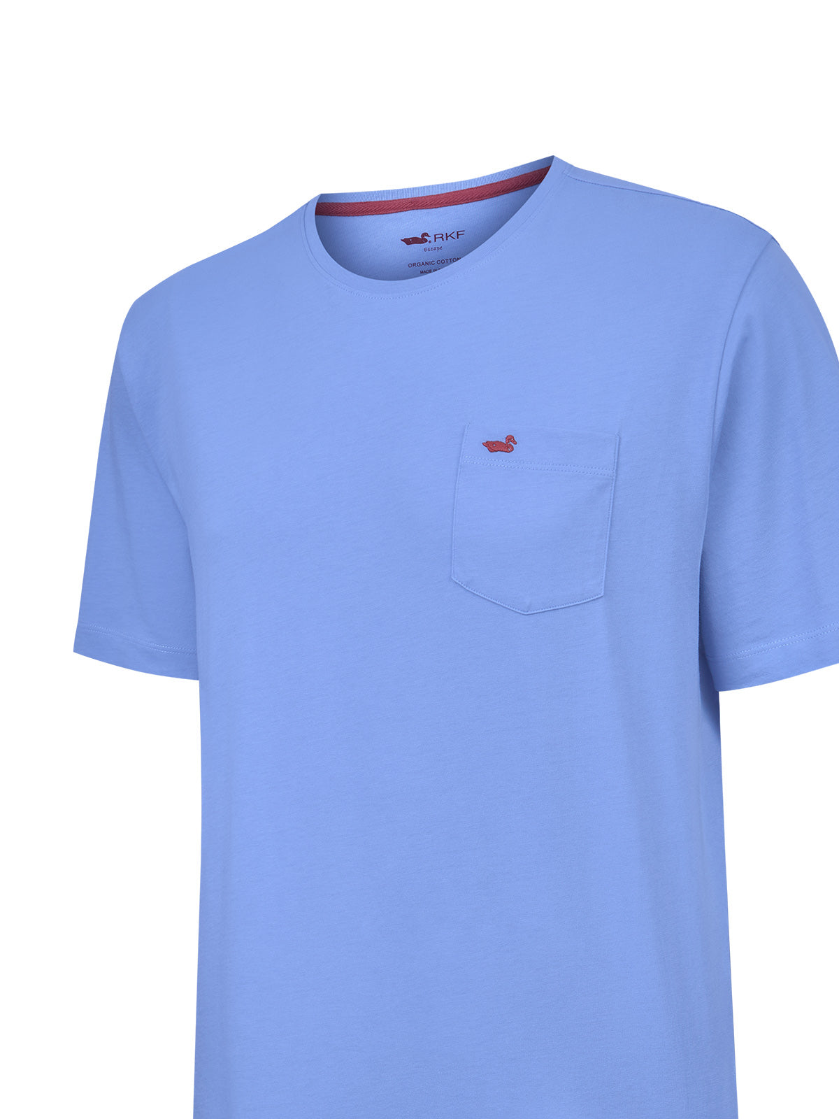 Polera Algodón Orgánico Hombre Basicpoc Celeste Rockford
